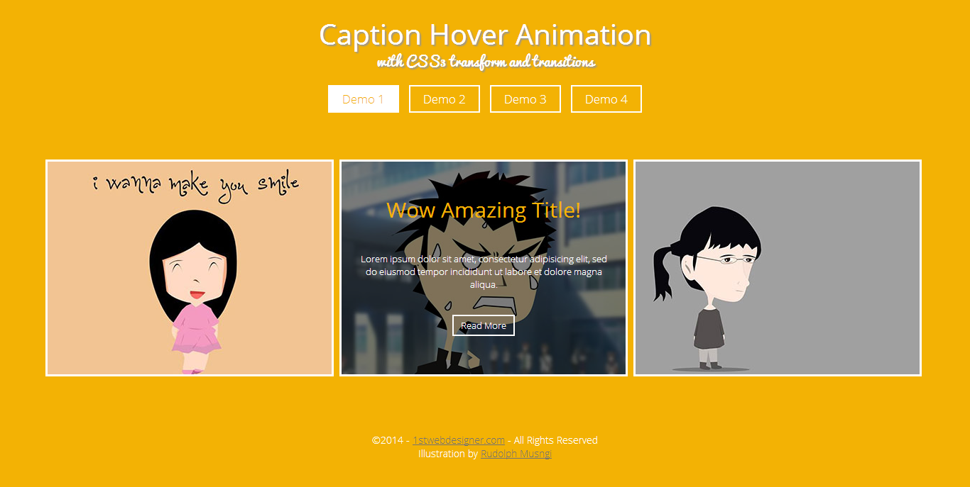 jQuery Image Caption Animation with CSS3 Transform and Transitions